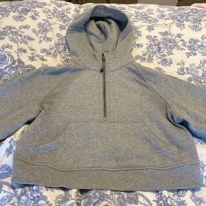 Grey Hooded Lululemon Half zip scuba
